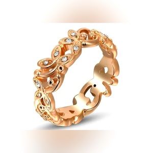 HP❤️New Rose Gold "Angelique" Diamond Milgrain Scroll Work Sz 6, 7